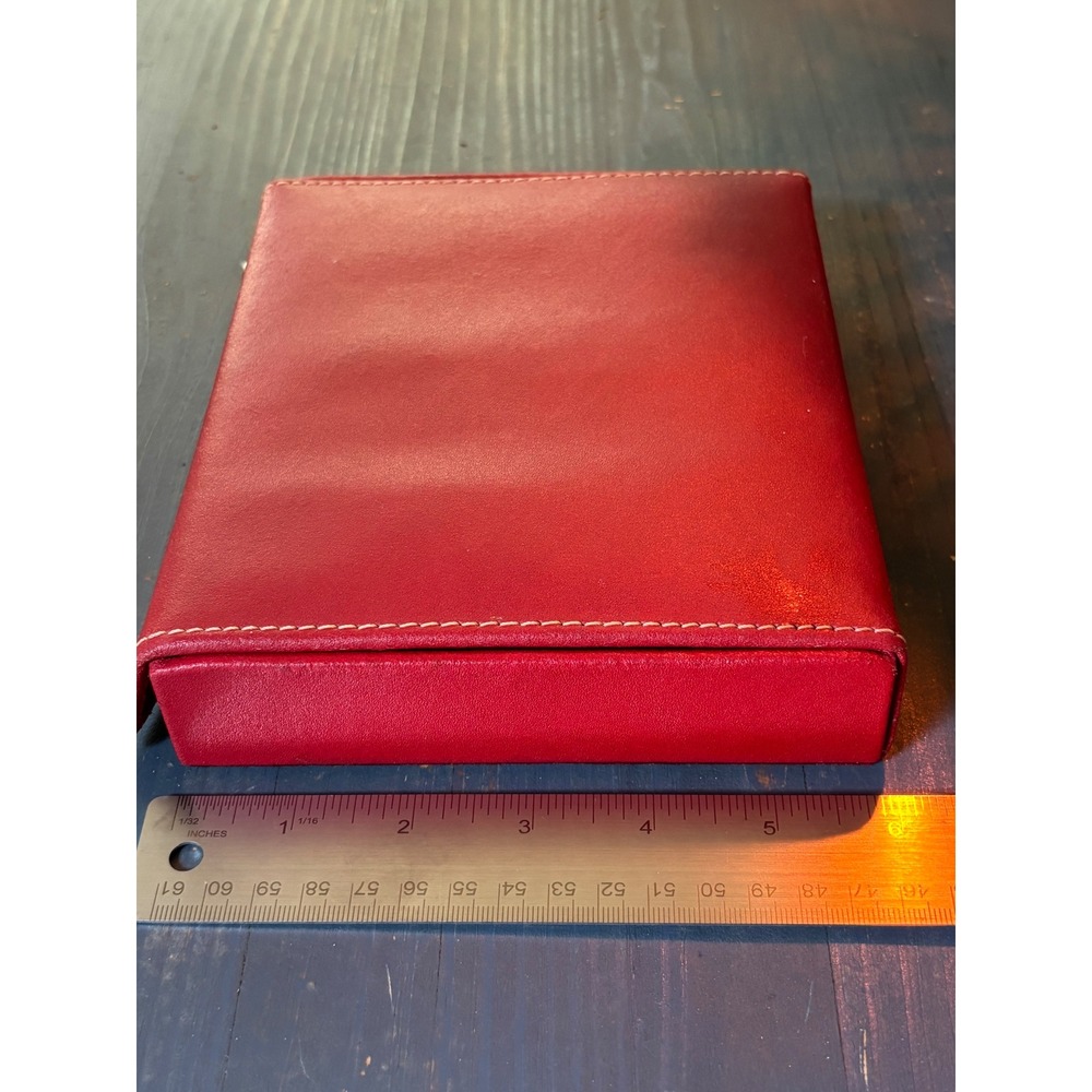 Red Leather Jewelry Travel Case 12 Compartment Velvet Lining Organizer Box - Picture 8 of 8